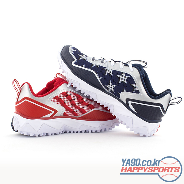 [Boombah] 2019 붐바 버서크 비대칭 USA 플래그 끈 인조잔디화 야구화 SBETSFLAG (U.S.A 비대칭 큰 별)(네/레/화 N/RD/W)