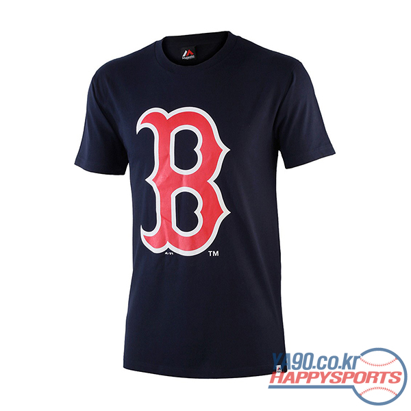 [마제스틱] 2019 MLB 오피셜 로고 면 100% 반팔 티셔츠 (보스턴 레드삭스/B로고)