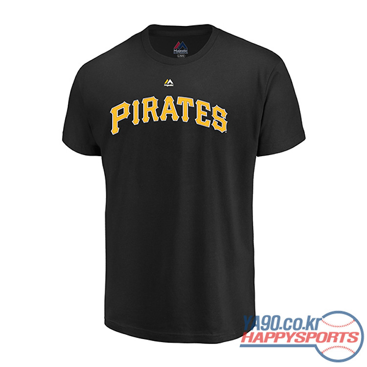 [마제스틱] 2019 MLB 워드마크 면 100% 반팔 티셔츠 (피츠버그 파이어리츠/자수프린팅로고)