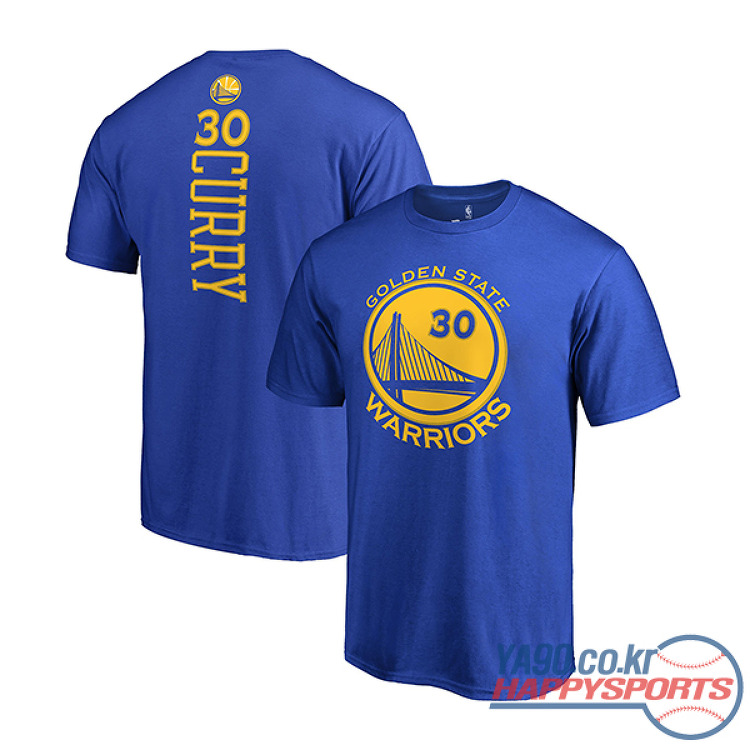 [마제스틱] 2019 골든스테이트 워리어스 백커 면 100% 반팔 티셔츠 (30 스테판 커리 세로글씨)