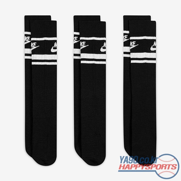 [나이키] 스포츠웨어 에브리데이 에센셜 크루 양말 3P DX5089-010 (블랙/화이트)