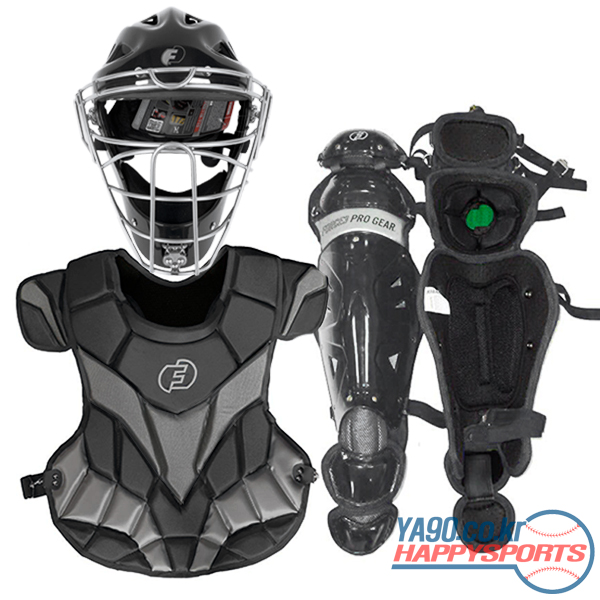 [FORCE3 PRO GEAR] 성인용 캐쳐 박스 세트 (블랙) (체스트가드,렉가드,일체형 헬멧)