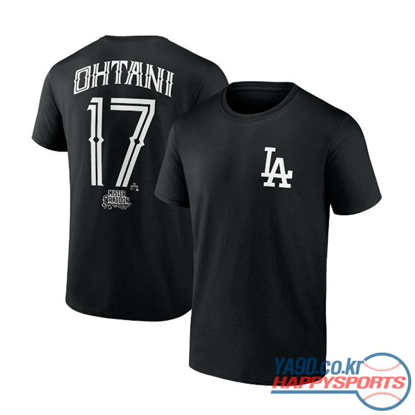 Fanatics LA 다저스  미스터 카툰 이름 및 번호 반팔 티셔츠 블랙