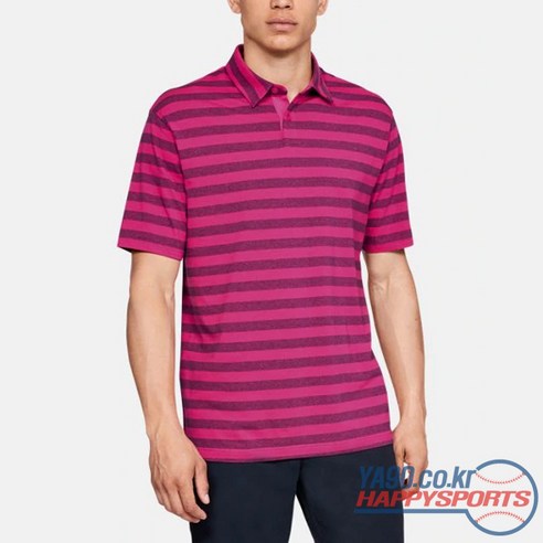 [언더아머] UA 차지드 코튼 스크램블 스트라이프 폴로 셔츠 1323455 (핑크 654)