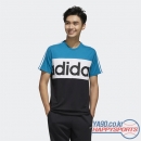 [아디다스] 이센셜 컬러블럭 아디다스 워드마크 티셔츠 9757 (블루/블랙)