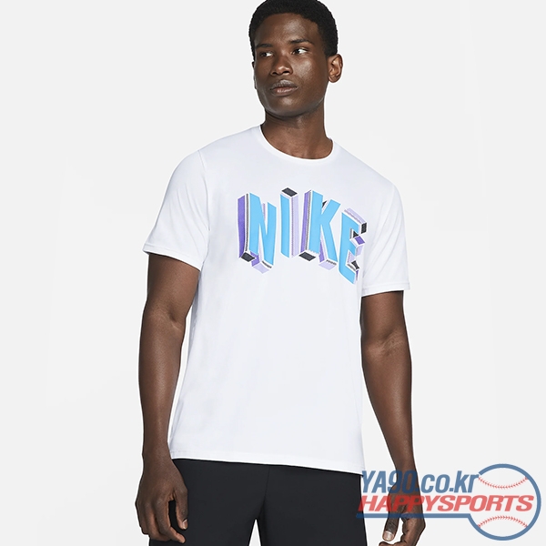 [나이키] 프로 드라이핏 하이퍼 드라이 그래픽 트레이닝 탑 반팔 티셔츠 DM6666-100 (화이트)