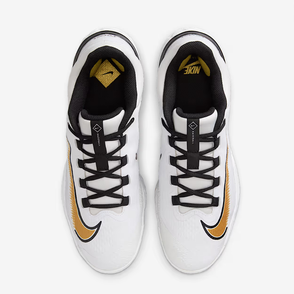 나이키 알파 허라치 엘리트 4 로우 징스파이크 야구화 FD2745-119 화이트 블랙 골드