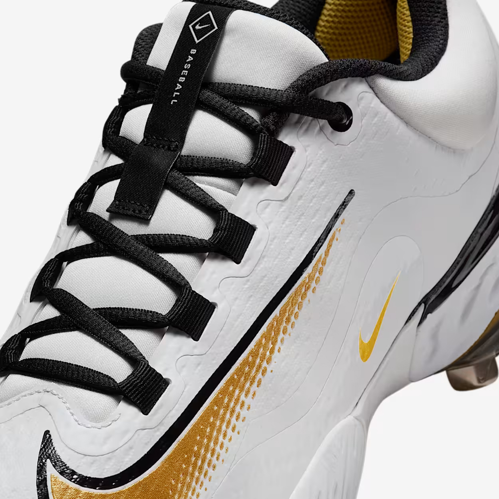 나이키 알파 허라치 엘리트 4 로우 징스파이크 야구화 FD2745-119 화이트 블랙 골드