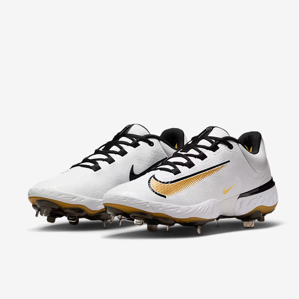 나이키 알파 허라치 엘리트 4 로우 징스파이크 야구화 FD2745-119 화이트 블랙 골드