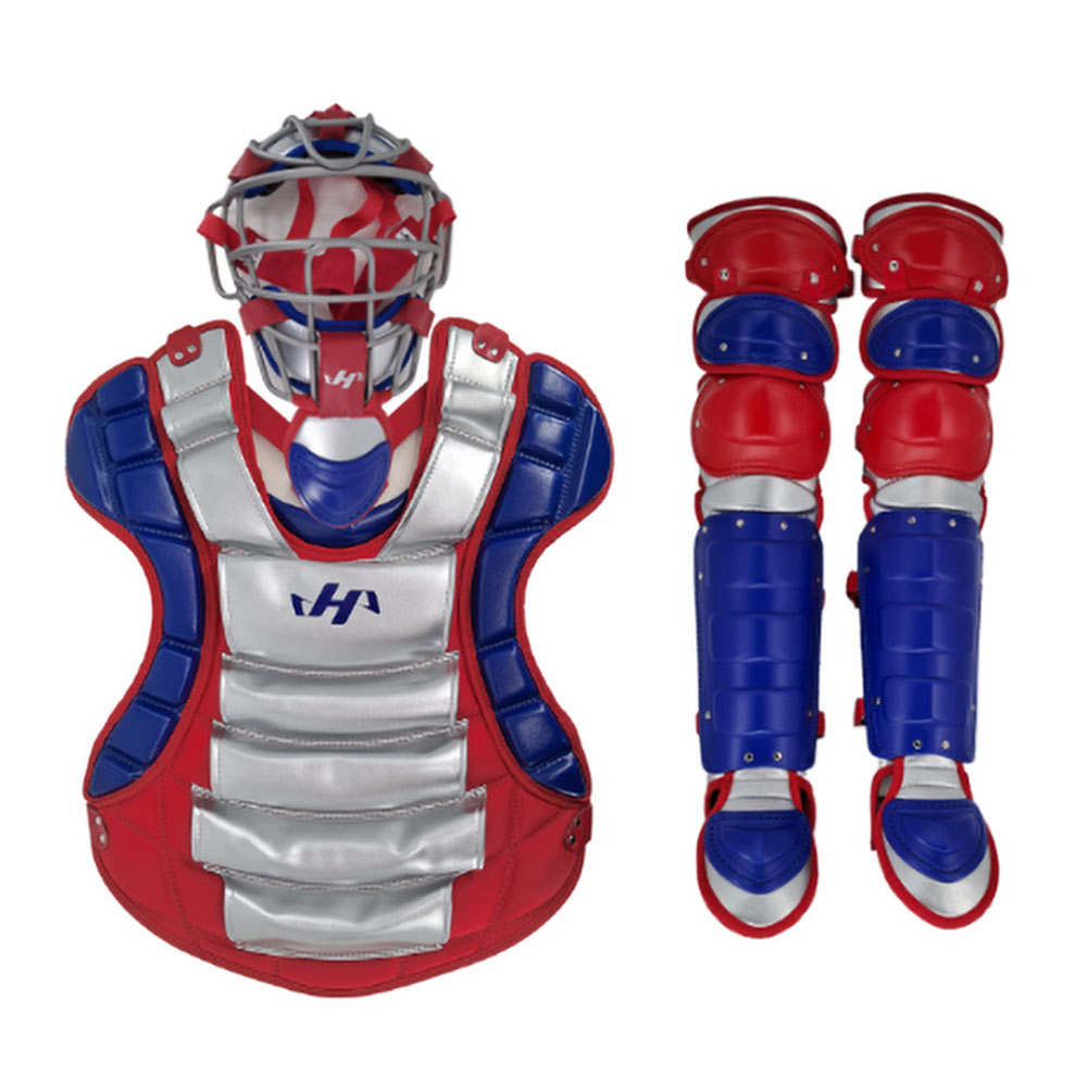 하타케야마 포수 장비 캐쳐기어 세트 실버/블루/레드 HK-CG SBR